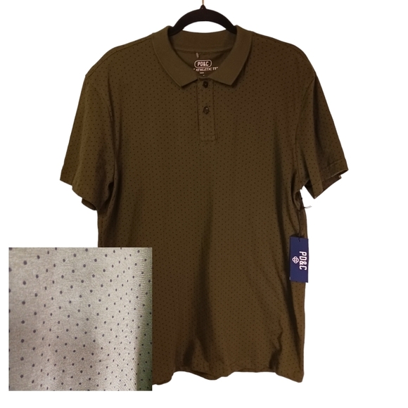 Size Medium Mens Polo Shirt NWT Olive Green Athletic Tee Golf Casual - Picture 1 of 5
